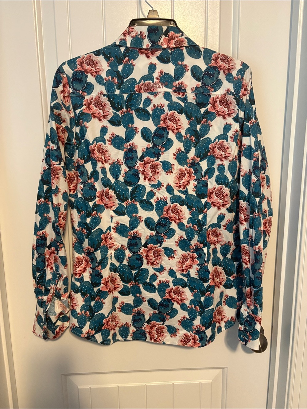 Ariat Teal Cactus & Pink Floral Button-Up Shirt - Picture 2 of 7